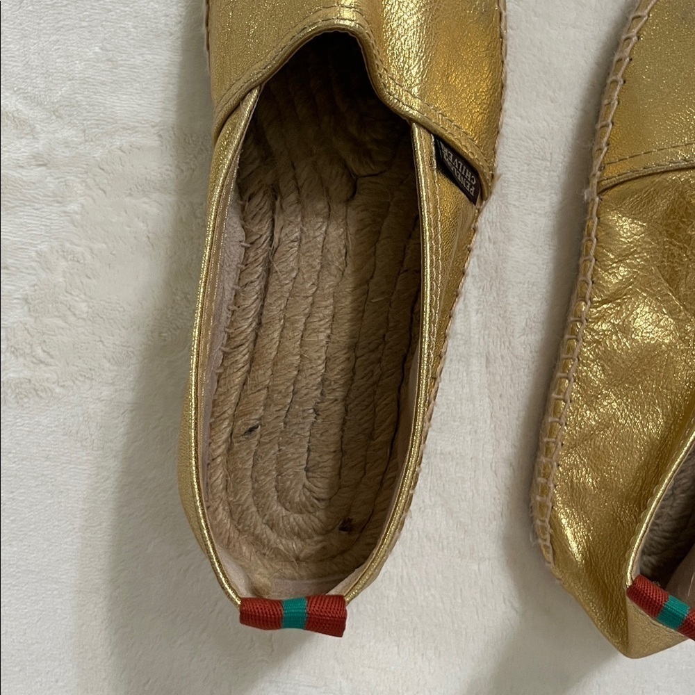 Penelope Chilvers Gold Espadrille Slip-Ons - Picture 10 of 15